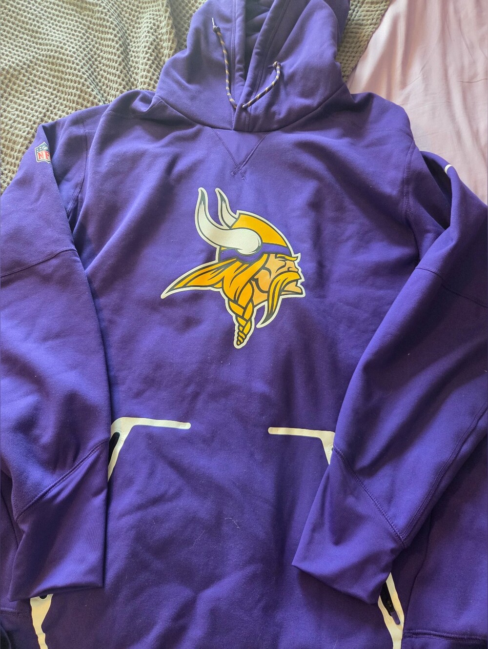 Men's Purple Nike Minnesota Vikings Logo Hoodie Sweatshirt Men's 2XL